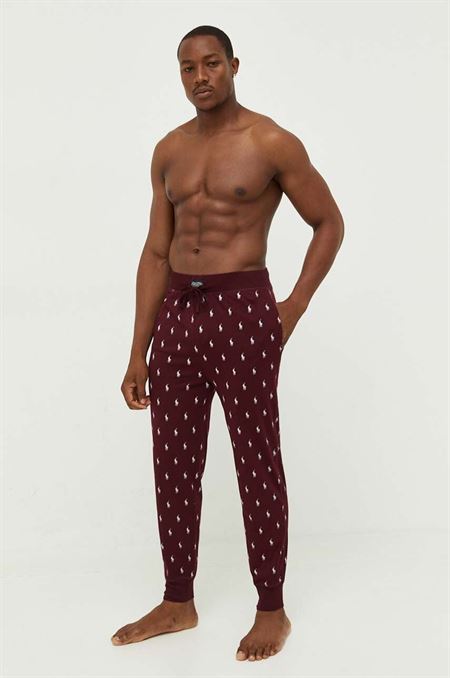 Bavlnené pyžamové nohavice Polo Ralph Lauren červená farba