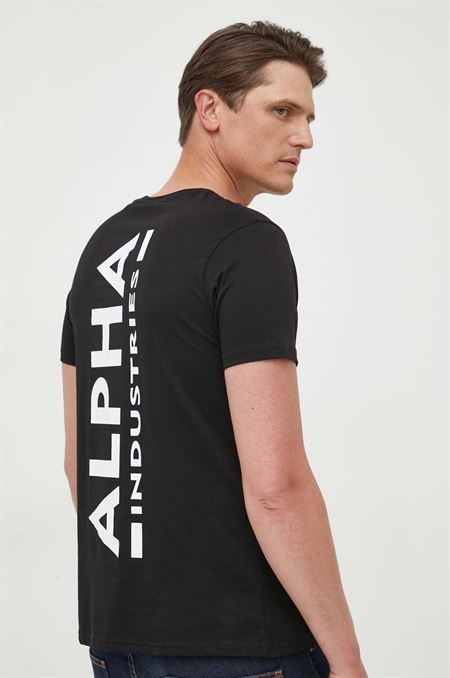 Bavlnené tričko Alpha Industries Backprint T 128507.03-black