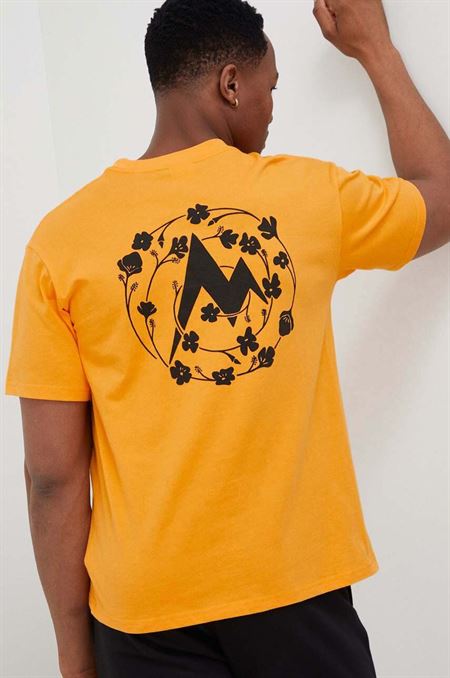 Bavlnené tričko Marmot žltá farba