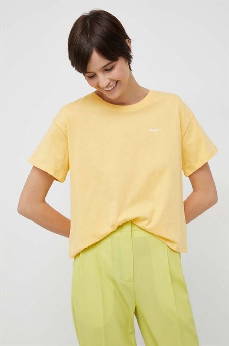 Bavlnené tričko Pepe Jeans Wimani žltá farba