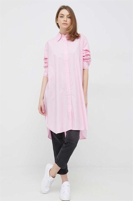 Bavlnené šaty Tommy Hilfiger ružová farba