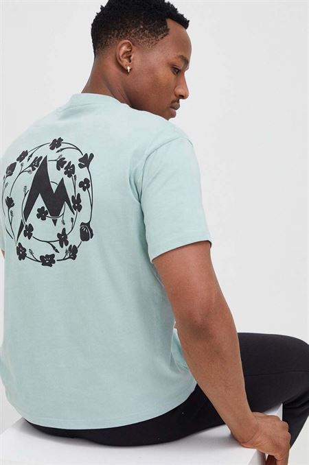 Bavlnené tričko Marmot tyrkysová farba