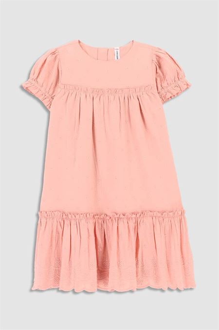 Dievčenské bavlnené šaty Coccodrillo ružová farba