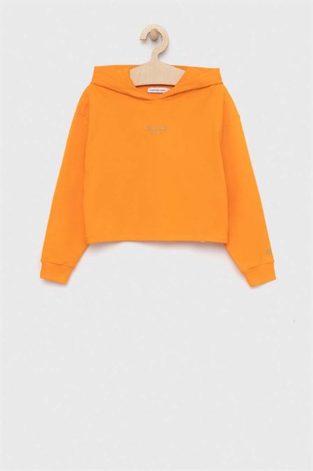 Detská mikina Calvin Klein Jeans oranžová farba