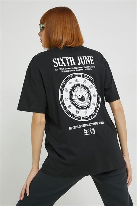 Bavlnené tričko Sixth June čierna farba