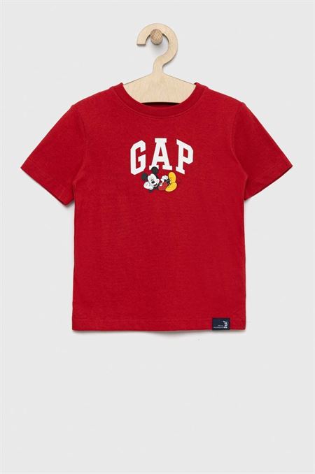 Detské bavlnené tričko GAP X Disney červená farba