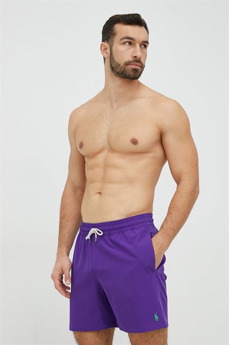 plavkové šortky Polo Ralph Lauren fialová farba