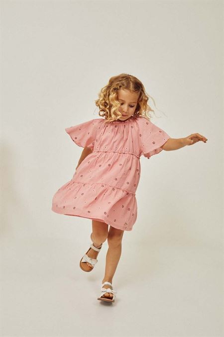 Dievčenské bavlnené šaty zippy ružová farba