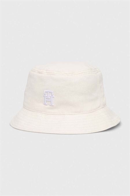 Bavlnený klobúk Tommy Hilfiger biela farba