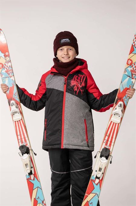 Detská lyžiarska bunda Lemon Explore červená farba