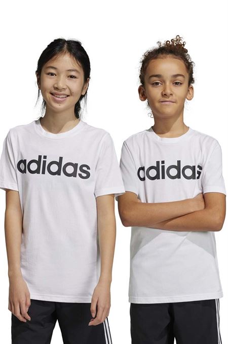 Detské bavlnené tričko adidas U LIN biela farba