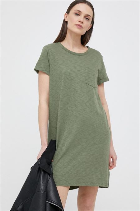 Bavlnené šaty GAP zelená farba