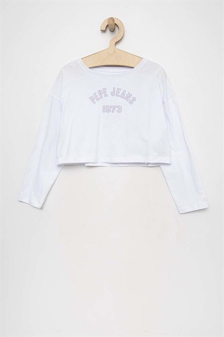 Detská bavlnená košeľa s dlhým rukávom Pepe Jeans Paullete biela farba