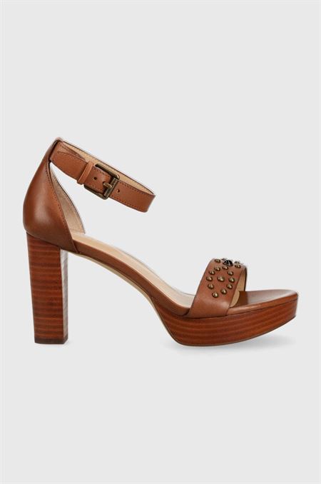 Kožené sandále Lauren Ralph Lauren Sylvia hnedá farba