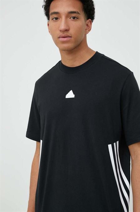 Bavlnené tričko adidas čierna farba