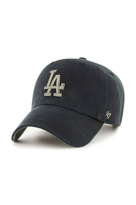Bavlnená šiltovka 47brand MLB Los Angeles Dodgers čierna farba