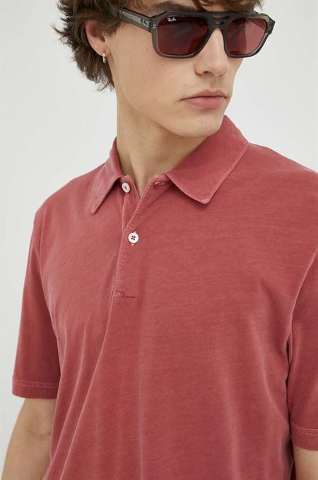 Bavlnené polo tričko Marc O'Polo bordová farba