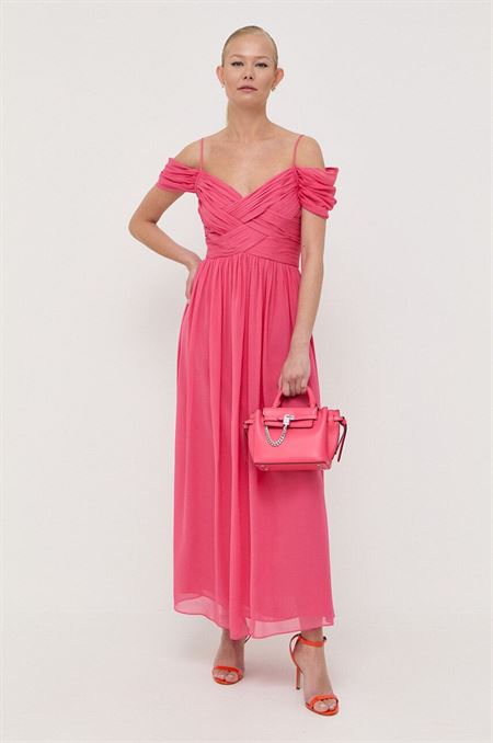 Hodvábne šaty Luisa Spagnoli ružová farba