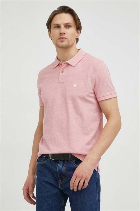 Bavlnené polo tričko Wrangler ružová farba