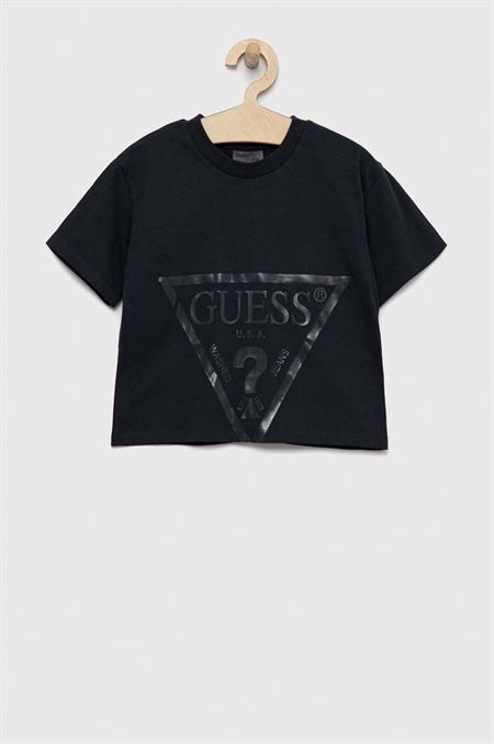 Detské bavlnené tričko Guess šedá farba