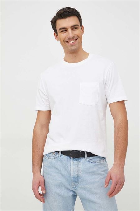 Bavlnené tričko GAP biela farba