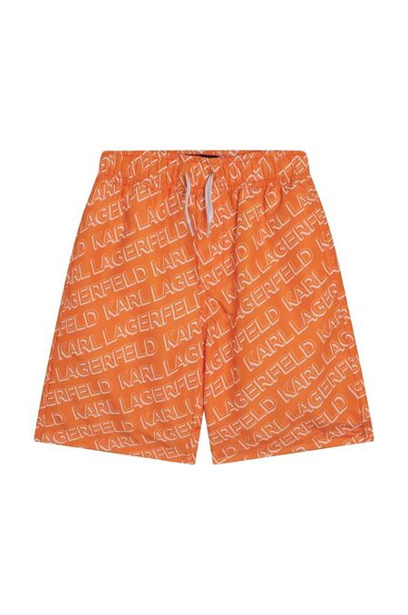 Detské plavkové šortky Karl Lagerfeld oranžová farba