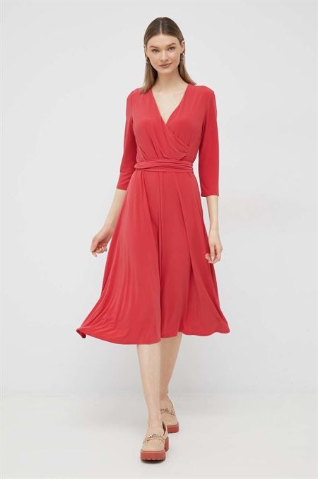 Šaty Lauren Ralph Lauren červená farba
