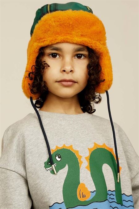 Detská čiapka Mini Rodini oranžová farba biela