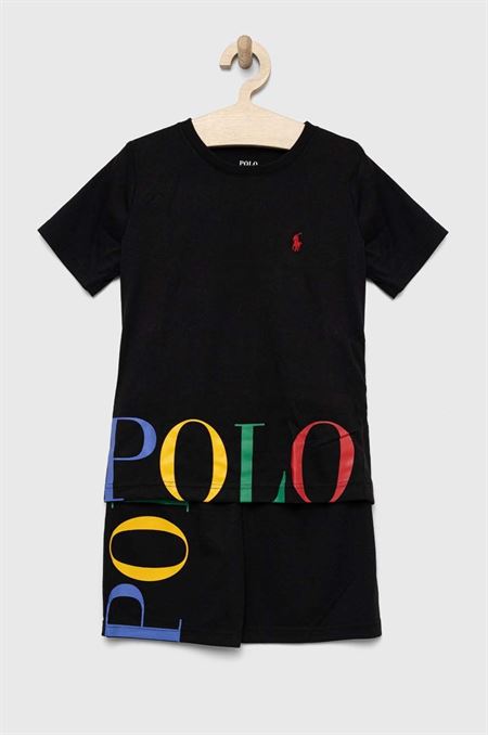 Detské pyžamo Polo Ralph Lauren čierna farba