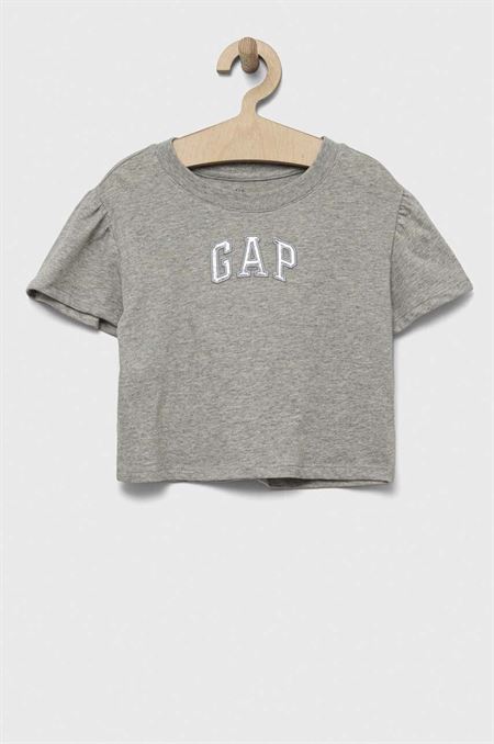 Detské bavlnené tričko GAP šedá farba