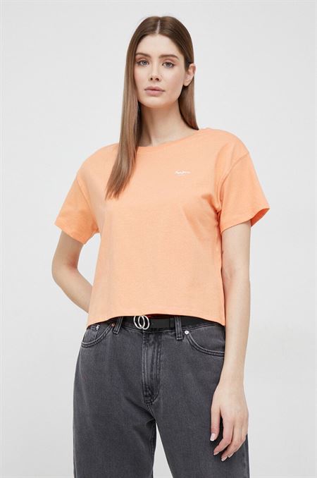 Bavlnené tričko Pepe Jeans Wimani oranžová farba