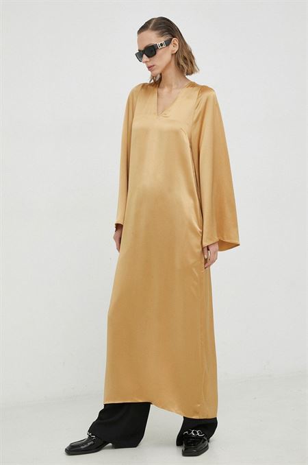 Šaty By Malene Birger Brynn žltá farba