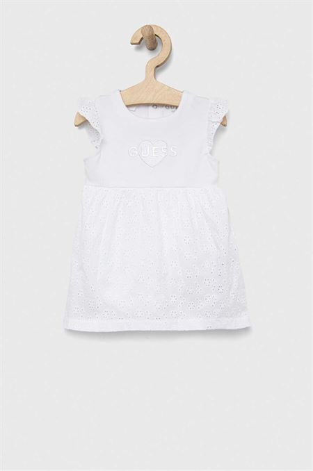Šaty pre bábätká Guess biela farba