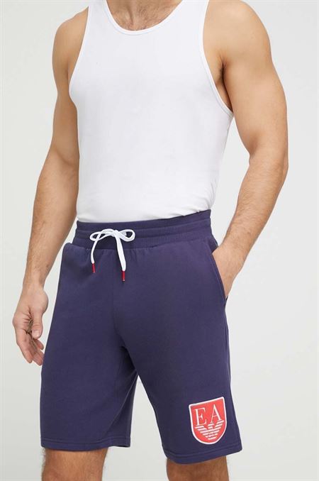 Bavlnené šortky Emporio Armani Underwear tmavomodrá farba
