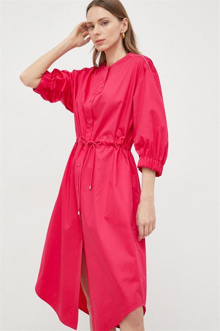 Bavlnené šaty Max Mara Leisure ružová farba