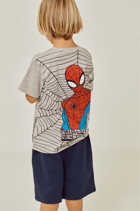 Detské bavlnené tričko zippy x Spiderman šedá farba