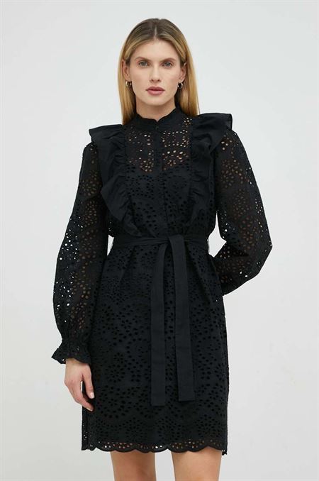Bavlnené šaty Bruuns Bazaar Sienna Kandra čierna farba