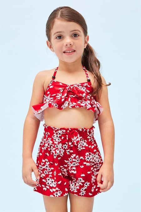 Dvojdielne detské plavky Mayoral červená farba
