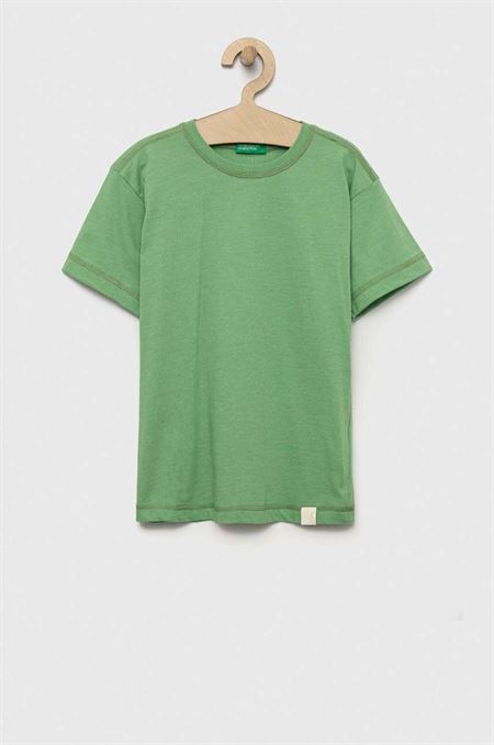 Detské tričko United Colors of Benetton zelená farba