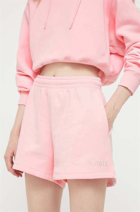 Bavlnené šortky Rotate ružová farba