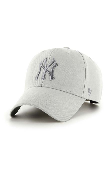 Šiltovka s prímesou vlny 47brand MLB New York Yankees šedá farba
