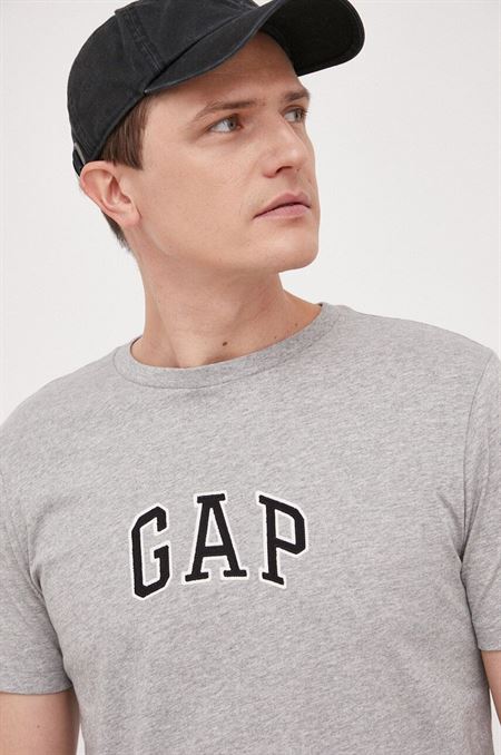Bavlnené tričko GAP šedá farba