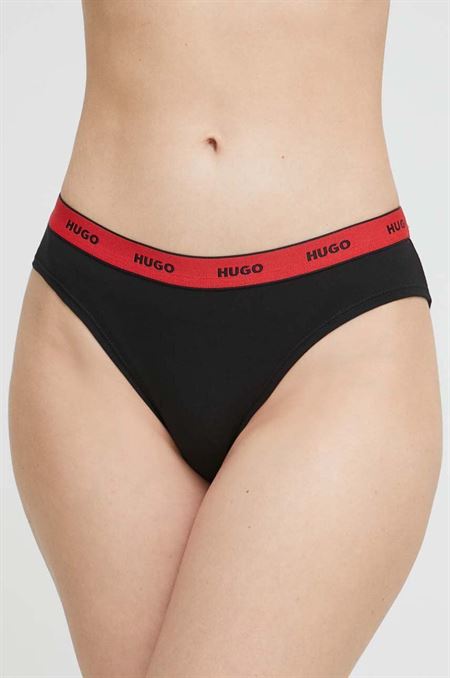 Nohavičky HUGO 3-pak čierna farba