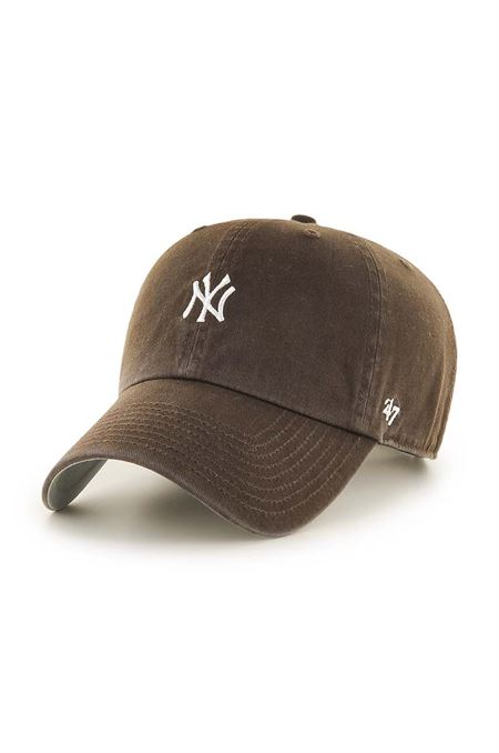 Bavlnená šiltovka 47brand MLB New York Yankees hnedá farba