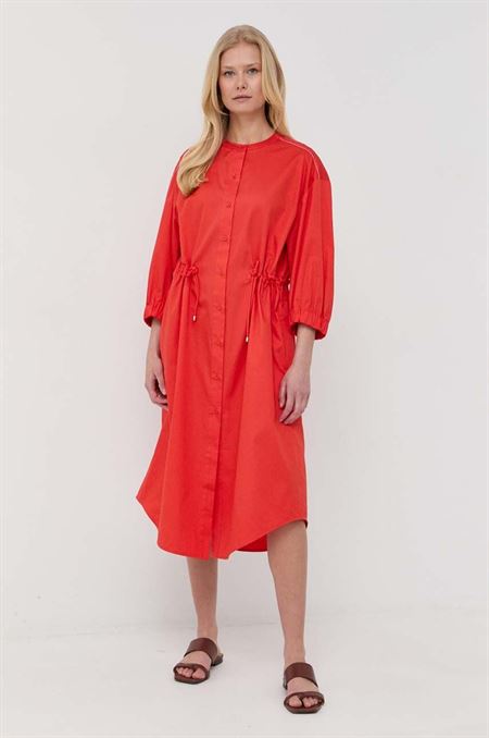 Bavlnené šaty Max Mara Leisure červená farba
