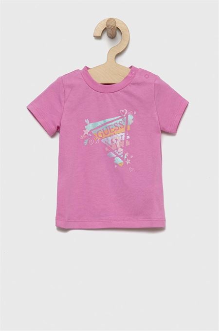 Tričko pre bábätko Guess fialová farba