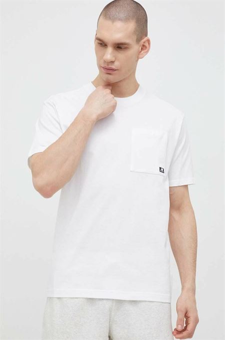 Bavlnené tričko New Balance biela farba