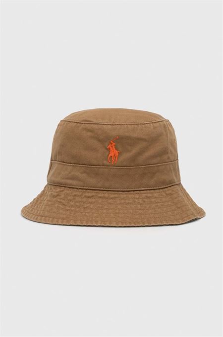 Bavlnený klobúk Polo Ralph Lauren hnedá farba