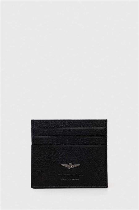 Kožené puzdro na karty Aeronautica Militare čierna farba