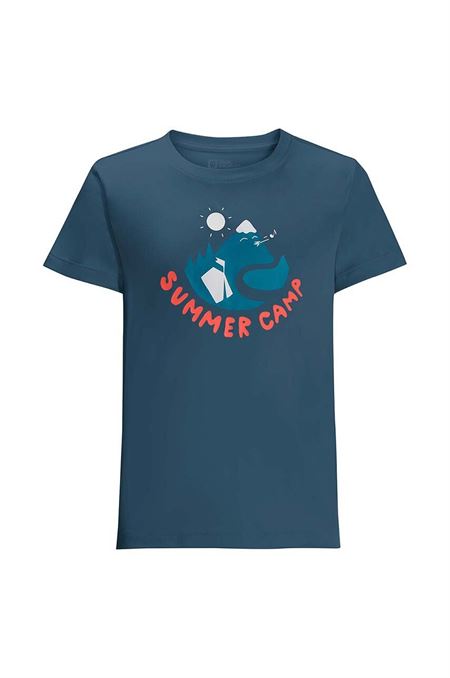 Detské tričko Jack Wolfskin SUMMER CAMP T K tmavomodrá farba